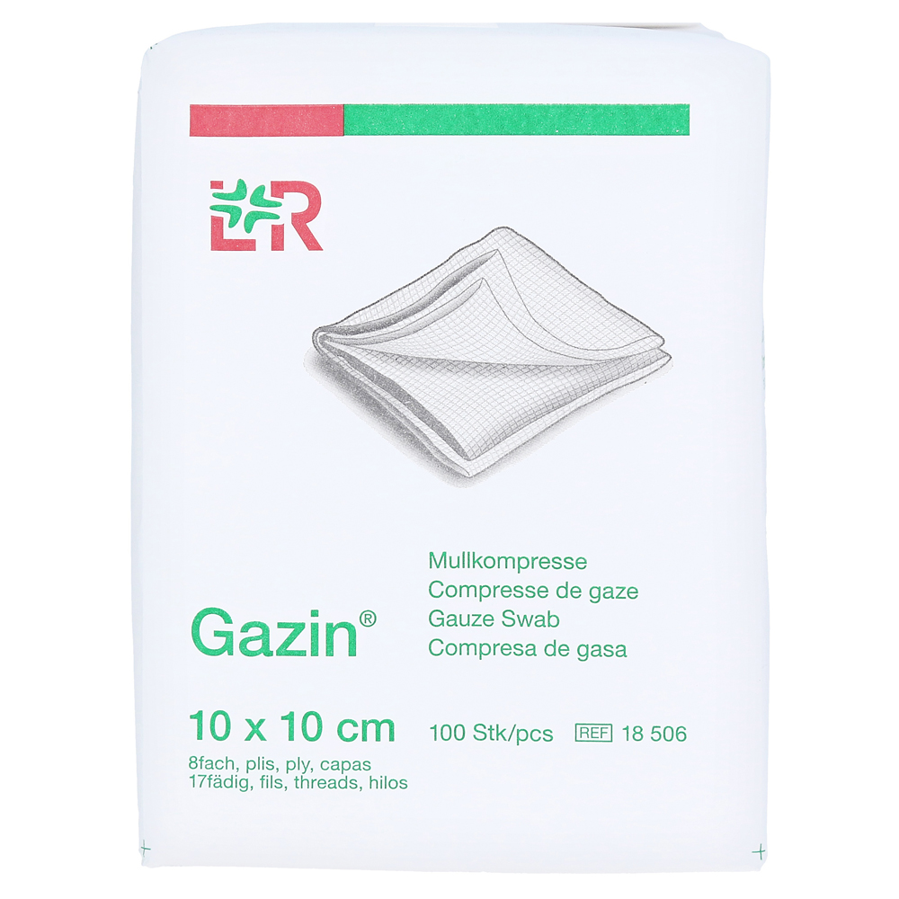 Gazin Mullkomp.10x10 cm unsteril 8fach Op 100 St